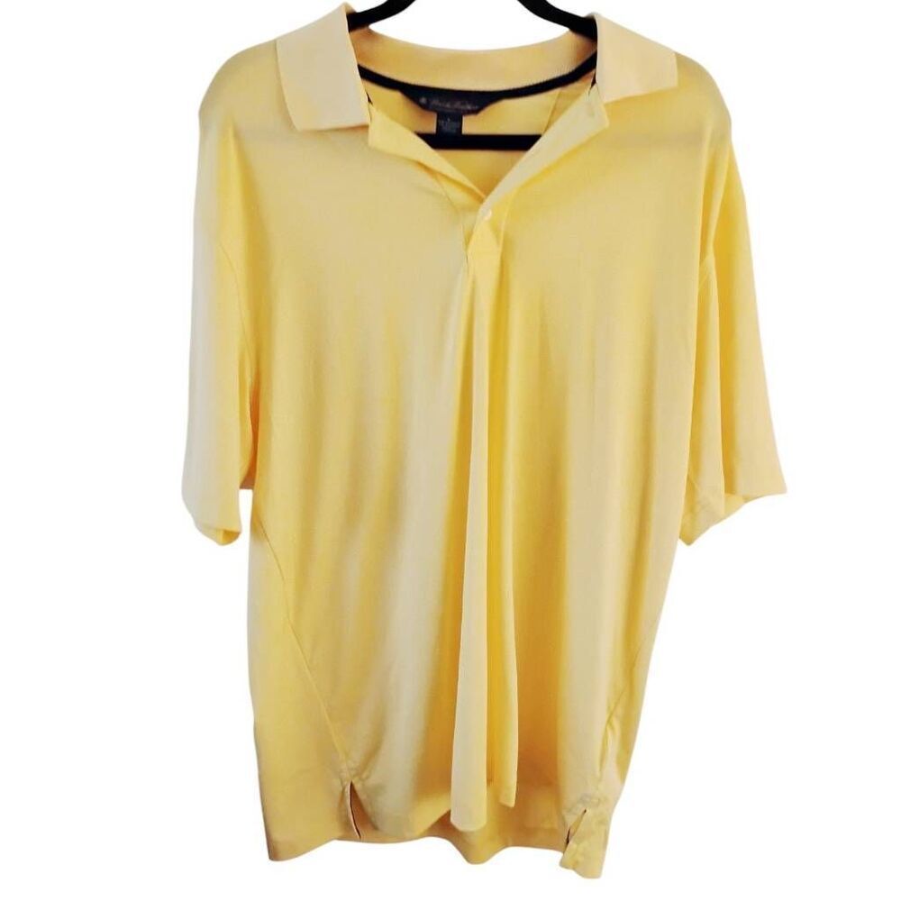 Men's Brooks Brothers Country‎ Club Butter  Yellow Polo Shirt Size Large